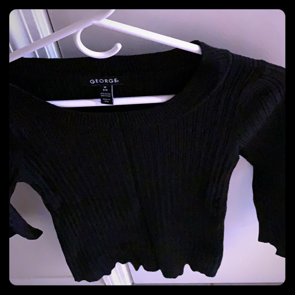 Black Half Sleeve Lightweight Sweater